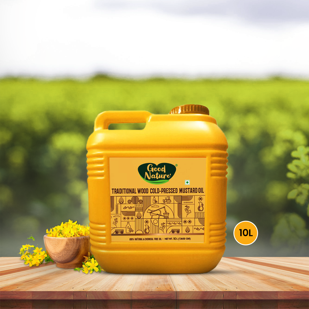 Good Nature's Wood Cold Pressed Mustard Oil 5L ( Plastic Container )