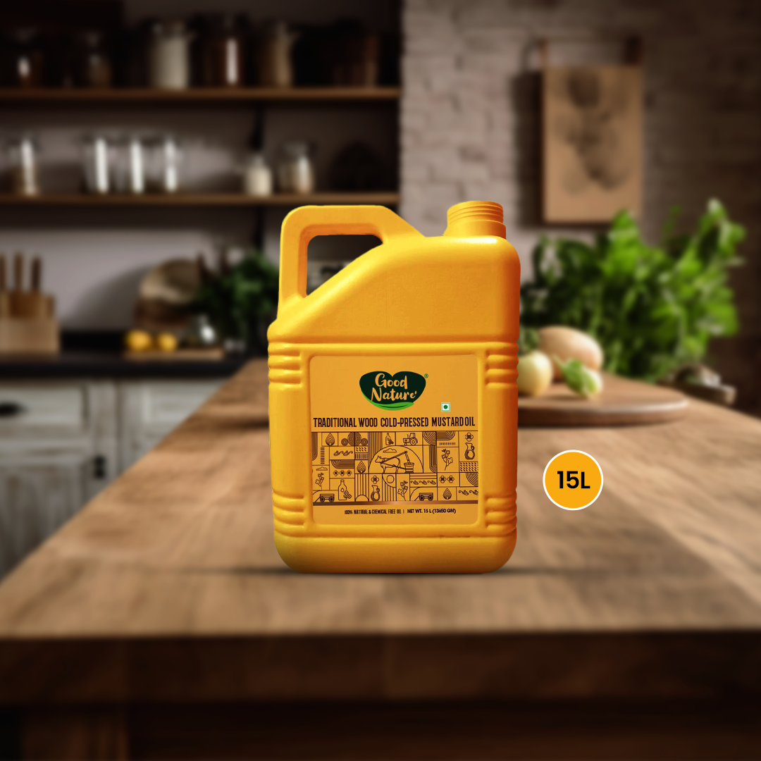 Good Nature's Wood Cold Pressed Mustard Oil 5L ( Plastic Container )