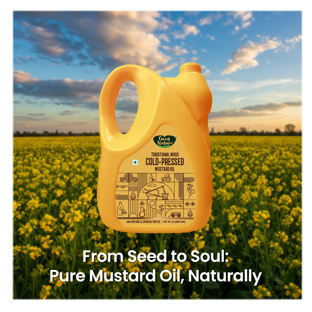 Good Nature's Wood Cold Pressed Mustard Oil 5L ( Plastic Container )