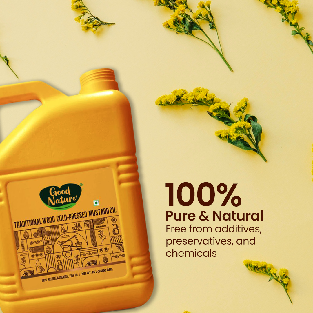 Good Nature's Wood Cold Pressed Mustard Oil ( Plastic Container )