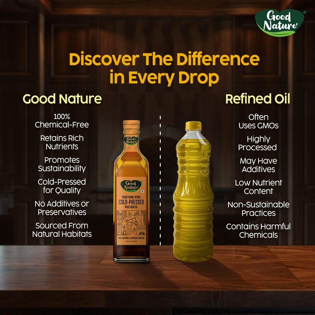 Good Nature's Wood Cold Pressed Mustard Oil 1L