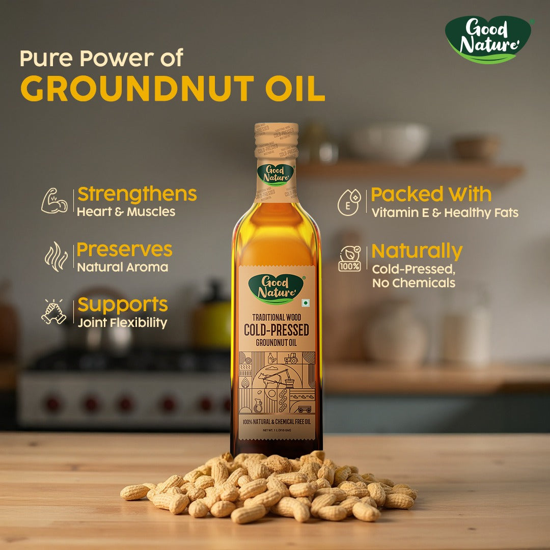 Good Nature's Wood Cold Pressed GroundNut  Oil (Plastic Bottle)