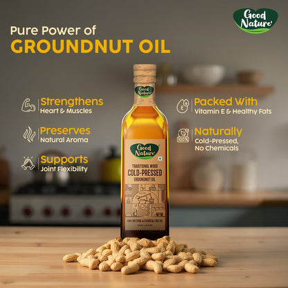 Good Nature's Wood Cold Pressed GroundNut  Oil (Plastic Bottle)