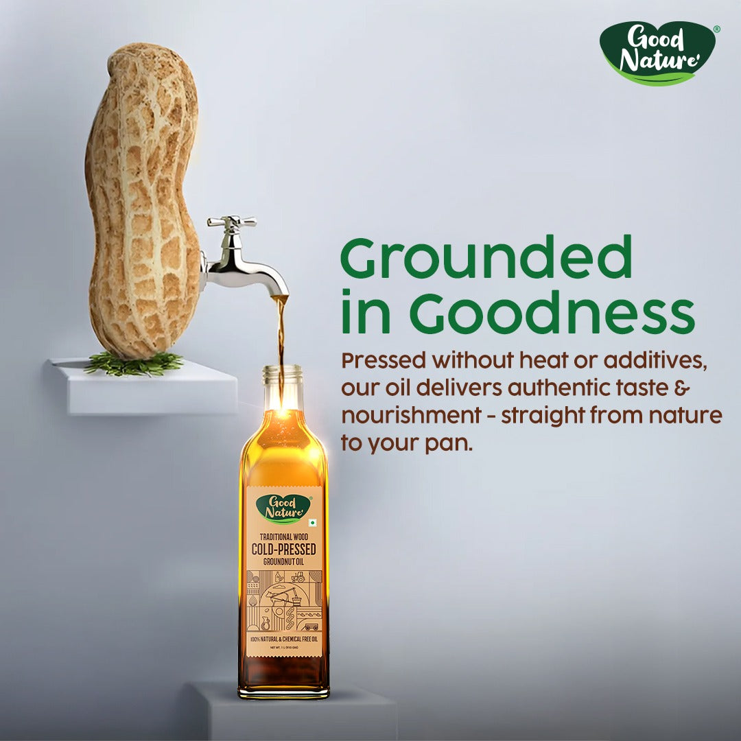 Good Nature's Wood Cold Pressed GroundNut  Oil (Plastic Bottle)