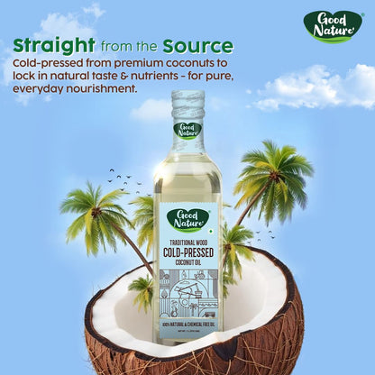 Good Nature's Wood Cold Pressed Coconut Oil ( Plastic Bottle )