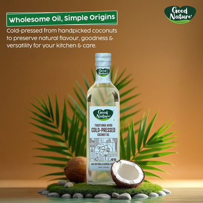 Good Nature's Wood Cold Pressed Coconut Oil ( Plastic Bottle )